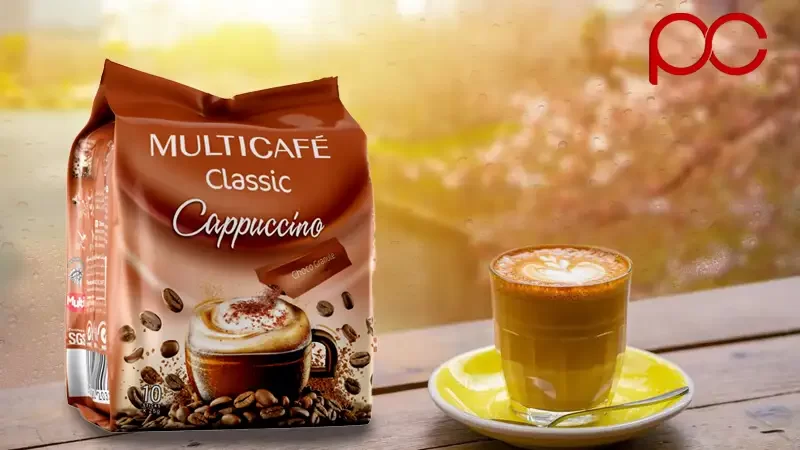 کاپوچینو به همراه پودر کاکائو مولتی کافه